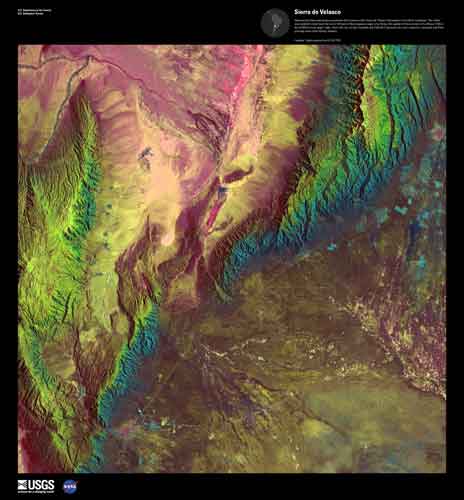 Sierra de Velasco, Argeentina. USGS Eartg as Art